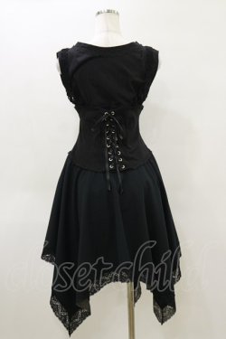 画像2: MR corset / コルセット風切替ノースリーブワンピース  黒 H-26-04-04-068-PU-OP-AK-ZH