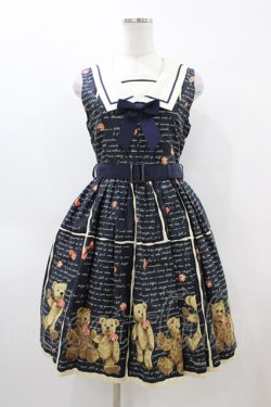 画像1: Innocent World / テディベアストーリーセーラージャンパースカート M ネイビー H-26-04-04-1036-IW-OP-NS-ZH