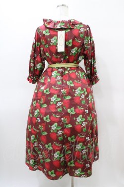 画像2: Perla nell' ostrica / いちごプリントキャンディボタンワンピース M レッド H-26-04-04-1038-EL-OP-NS-ZH