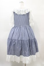 画像2: marcHenTica / チェックティアードワンピース Free ブルー H-26-04-04-1040-LO-OP-NS-ZH (2)