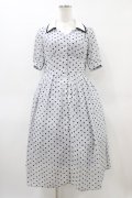 F&A / リップルドット柄クレリックワンピース Free L/GRAY×BK H-26-04-04-1041-LO-OP-NS-ZH