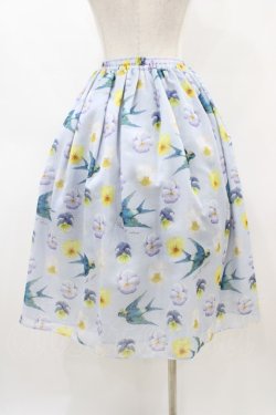 画像2: Perla nell' ostrica / パンジープリントスカート Free サックス H-26-04-04-1048-EL-SK-NS-ZH