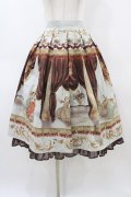axes femme NOSTALGIE / 絵画柄スカート M ブラウン H-26-04-04-1049-AX-SK-NS-ZH