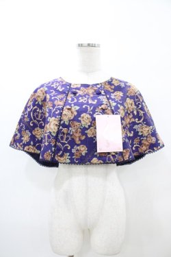 画像1: metamorphose / ゴブラン風くまちゃんダブルボタンケープ サイズ1 ネイビー H-26-04-04-1057-ME-TO-NS-ZH