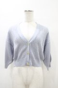 F&A / 押し花釦透かし編み5分袖カーディガン Free L/BLUE H-26-04-04-1059-LO-TO-NS-ZH