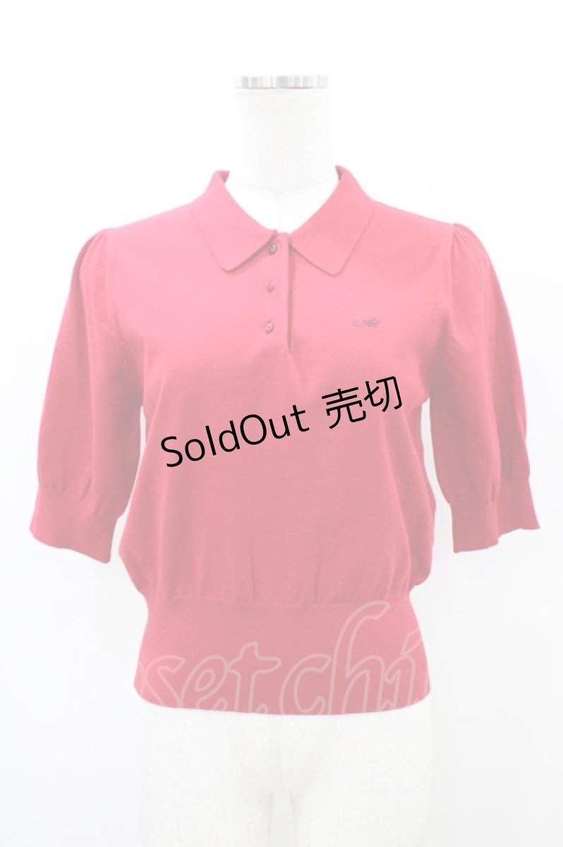 画像1: an another angelus / ANロゴ刺繍ニットポロ Free RED H-26-04-04-1064-CA-TO-NS-ZH (1)