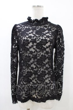 画像1: F&A / 総レースパワショルトップス Free BLACK H-26-04-04-1065-LO-TO-NS-ZH