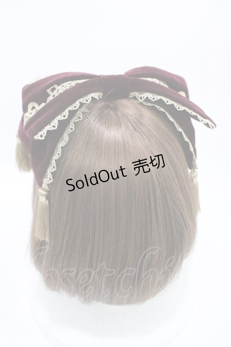 画像2: axes femme kawaii / タッセル付リボンヘッドドレス  ボルドー H-26-04-04-1016-AX-AC-NS-ZH (2)