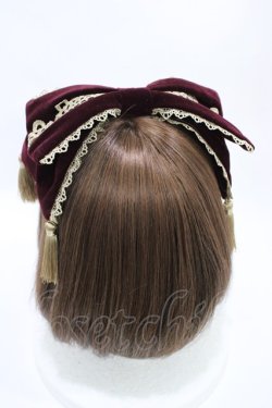 画像2: axes femme kawaii / タッセル付リボンヘッドドレス  ボルドー H-26-04-04-1016-AX-AC-NS-ZH
