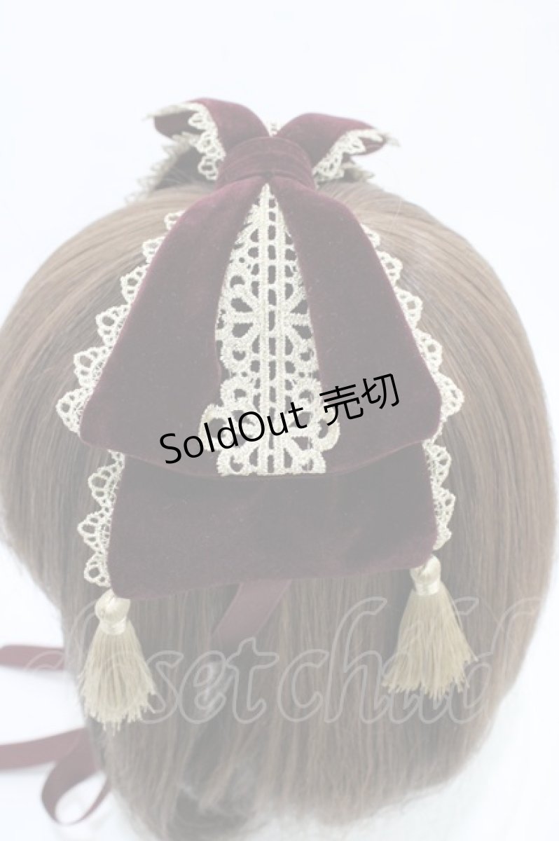 画像3: axes femme kawaii / タッセル付リボンヘッドドレス  ボルドー H-26-04-04-1016-AX-AC-NS-ZH (3)