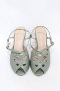 an another angelus / レースカットワークサンダル L/24.5cm~25.cm GREEN H-26-04-04-1002-CA-SH-NS-ZH