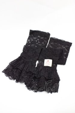 画像1: m petit by misako / NINA'S二重レースアームカバー(ロング)  ブラック H-26-04-04-1021-LO-ZA-NS-ZH