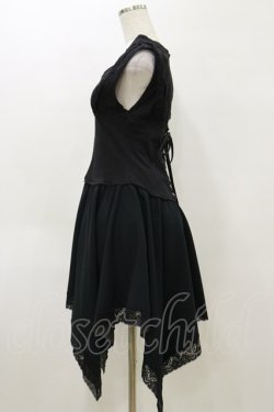 画像3: MR corset / コルセット風切替ノースリーブワンピース  黒 H-26-04-04-068-PU-OP-AK-ZH