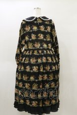 画像2: Jane Marple / Jubilee flowersサテンカラードレス  ブラック H-26-04-04-071-JM-OP-KB-ZH (2)