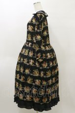 画像3: Jane Marple / Jubilee flowersサテンカラードレス  ブラック H-26-04-04-071-JM-OP-KB-ZH (3)