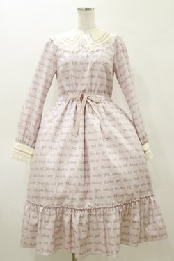 画像1: Melody BasKet / ロゴ＆リボンワンピース  ピンク H-26-04-04-073-LO-OP-KB-ZH
