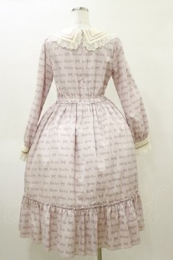 画像2: Melody BasKet / ロゴ＆リボンワンピース  ピンク H-26-04-04-073-LO-OP-KB-ZH