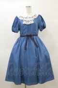Melody BasKet / チュールレースジャボワンピース M ブルー H-26-04-04-074-LO-OP-KB-ZH