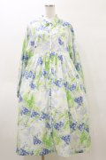 merry jenny / fog flowerシャツワンピース  ブルー H-26-04-04-075-LO-OP-KB-ZH