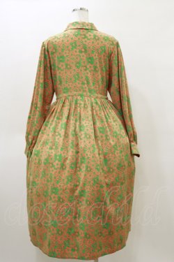 画像2: merry jenny / 2トーンフラワーシャツワンピース  グリーン H-26-04-04-076-LO-OP-KB-ZH