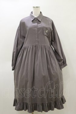 画像1: merry jenny / bearポケットシャツワンピース  ラベンダー H-26-04-04-077-LO-OP-KB-ZH