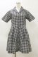 画像1: merry jenny / ギンガムシャツワンピース  ブラック H-26-04-04-078-LO-OP-KB-ZH (1)