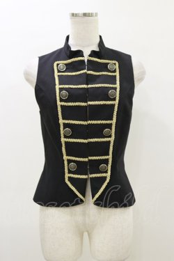 画像1: ATELIER PIERROT / マリウスナポレオンベスト  ブラック H-26-04-04-010-EL-TO-KB-ZH