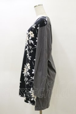 画像3: MINT NeKO / 花柄プリントワンピース  黒×グレー H-26-04-04-080-HN-OP-AK-ZH