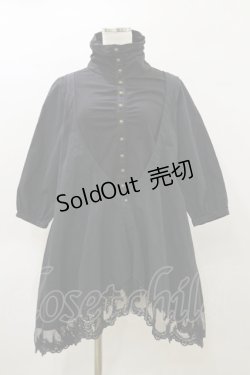 画像1: GRAMM / レイヤード風ワンピース  黒 H-26-04-04-081-HN-OP-AK-ZH