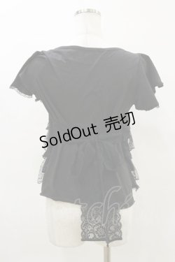 画像2: HANGRY&ANGRY / プリントフリルトップス  黒 H-26-04-04-017-HN-TO-AK-ZH