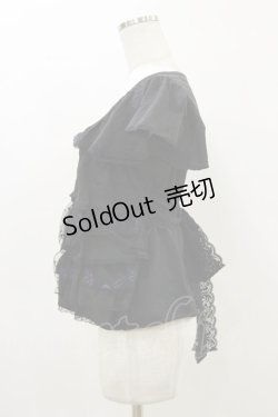 画像4: HANGRY&ANGRY / プリントフリルトップス  黒 H-26-04-04-017-HN-TO-AK-ZH