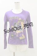 HANGRY&ANGRY / プリントカットソー  紫 H-26-04-04-021-HN-BL-AK-ZH