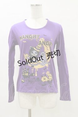 画像1: HANGRY&ANGRY / プリントカットソー  紫 H-26-04-04-021-HN-BL-AK-ZH