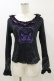 画像1: HANGRY&ANGRY / フリルプリントカットソー  黒×紫 H-26-04-04-023-HN-TO-AK-ZH (1)