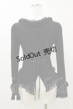 画像2: h.NAOTO / プリントフリルカットソー  黒 H-26-04-04-024-HN-TO-AK-ZH