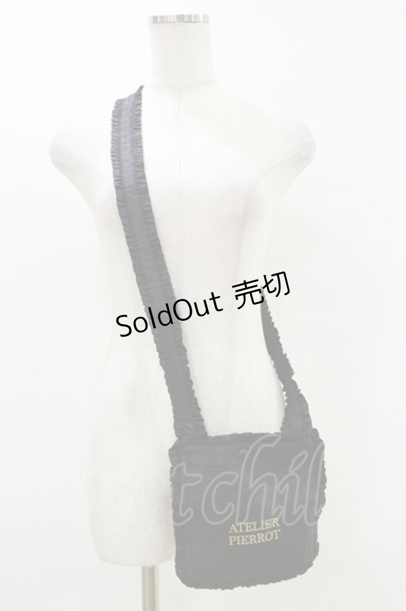 画像1: ATELIER PIERROT / ロゴ刺繍ポシェット  黒 H-26-04-04-003-EL-BG-AK-ZH (1)