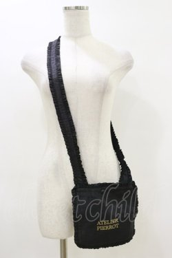画像1: ATELIER PIERROT / ロゴ刺繍ポシェット  黒 H-26-04-04-003-EL-BG-AK-ZH