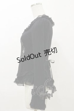 画像3: h.NAOTO / プリントフリルカットソー  黒 H-26-04-04-024-HN-TO-AK-ZH