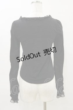 画像2: FRILL / プリントフリルカットソー  黒 H-26-04-04-025-HN-TO-AK-ZH