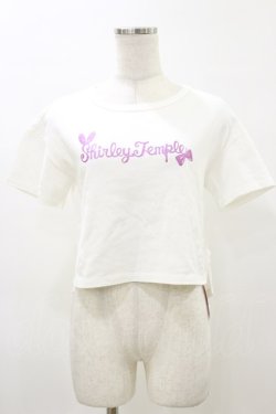 画像1: Shirley Temple / ロゴプリント半袖カットソー S オフ H-26-04-04-027-ET-TO-KB-ZH