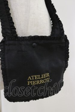 画像2: ATELIER PIERROT / ロゴ刺繍ポシェット  黒 H-26-04-04-003-EL-BG-AK-ZH