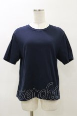 画像1: Jane Marple Dans Le Salon / 刺繍コットンTシャツ  ネイビー H-26-04-04-028-JM-TO-KB-ZH (1)