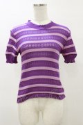 Jane Marple / シアーボーダーニット  パープル H-26-04-04-029-JM-TO-KB-ZH