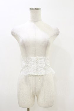 画像1: MARBLE / コルセット型フェミニンレースベルト  白 H-26-04-04-004-GO-ZA-AK-ZH