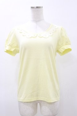 画像1: Emily Temple cute / スカラップカラーカットソー  イエロー H-26-04-04-032-ET-TO-KB-ZH