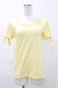 Emily Temple cute / リボンパフカットソー  イエロー H-26-04-04-033-ET-TO-KB-ZH