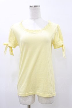画像1: Emily Temple cute / リボンパフカットソー  イエロー H-26-04-04-033-ET-TO-KB-ZH
