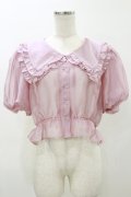 LAND by MILKBOY / LANDフリルブラウス  ピンク H-26-04-04-035-MB-BL-KB-ZH