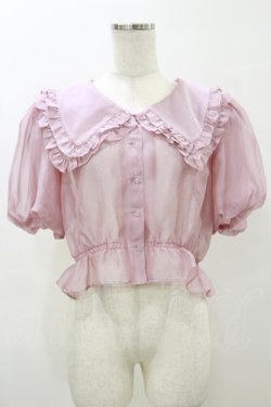 画像1: LAND by MILKBOY / LANDフリルブラウス  ピンク H-26-04-04-035-MB-BL-KB-ZH