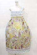 Jane Marple Dans Le Salon / La fete foraine apron dress M サックス H-26-04-05-037-JM-OP-KB-ZH